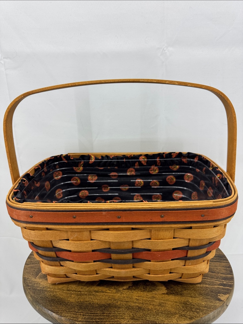 Longaberger 1994 Halloween Boo Rectangle Handle Basket w/ Original Liner